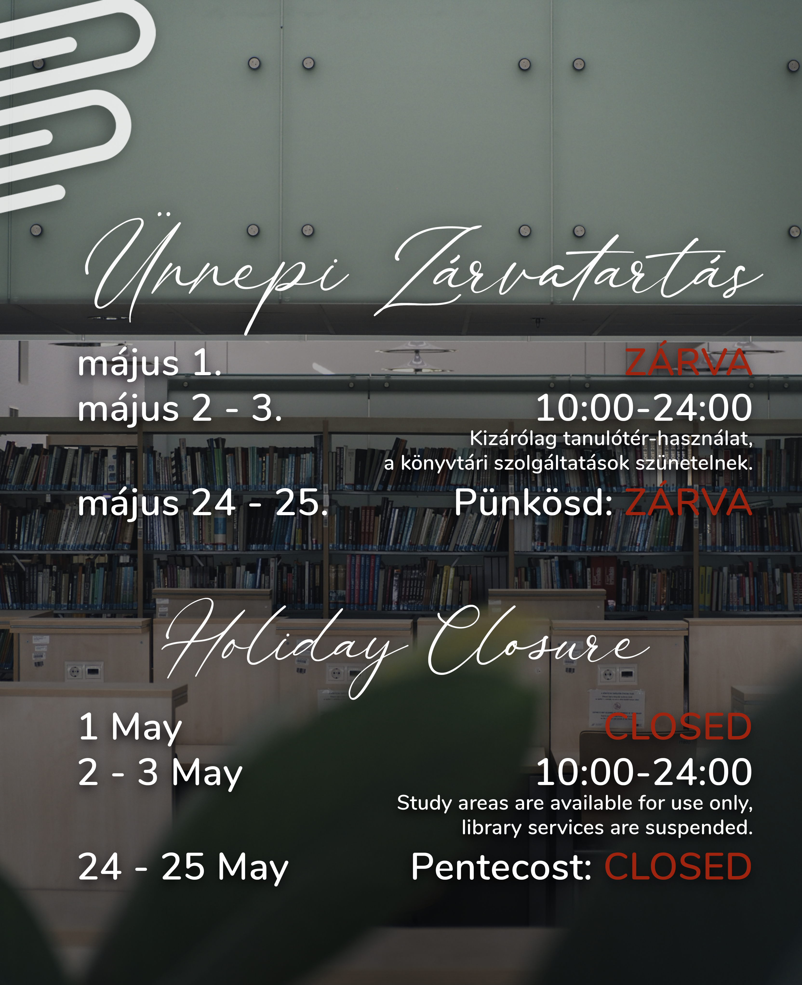 Ünnepi zárvatartás 